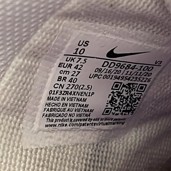 NIKE Air Force 1 Low Shadow White Electric Green Size 10 - Picture 13 of 15